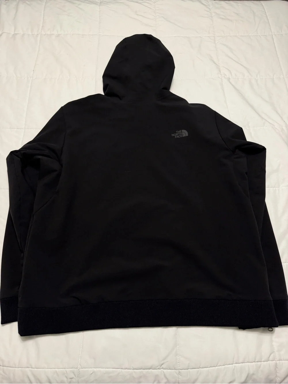 The North Face Black Pullover Hoodie with American Flag Patch
